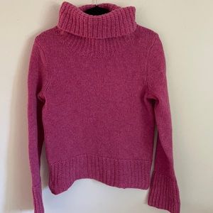 J.Crew Pink Turtleneck 100% Wool Sweater Size S